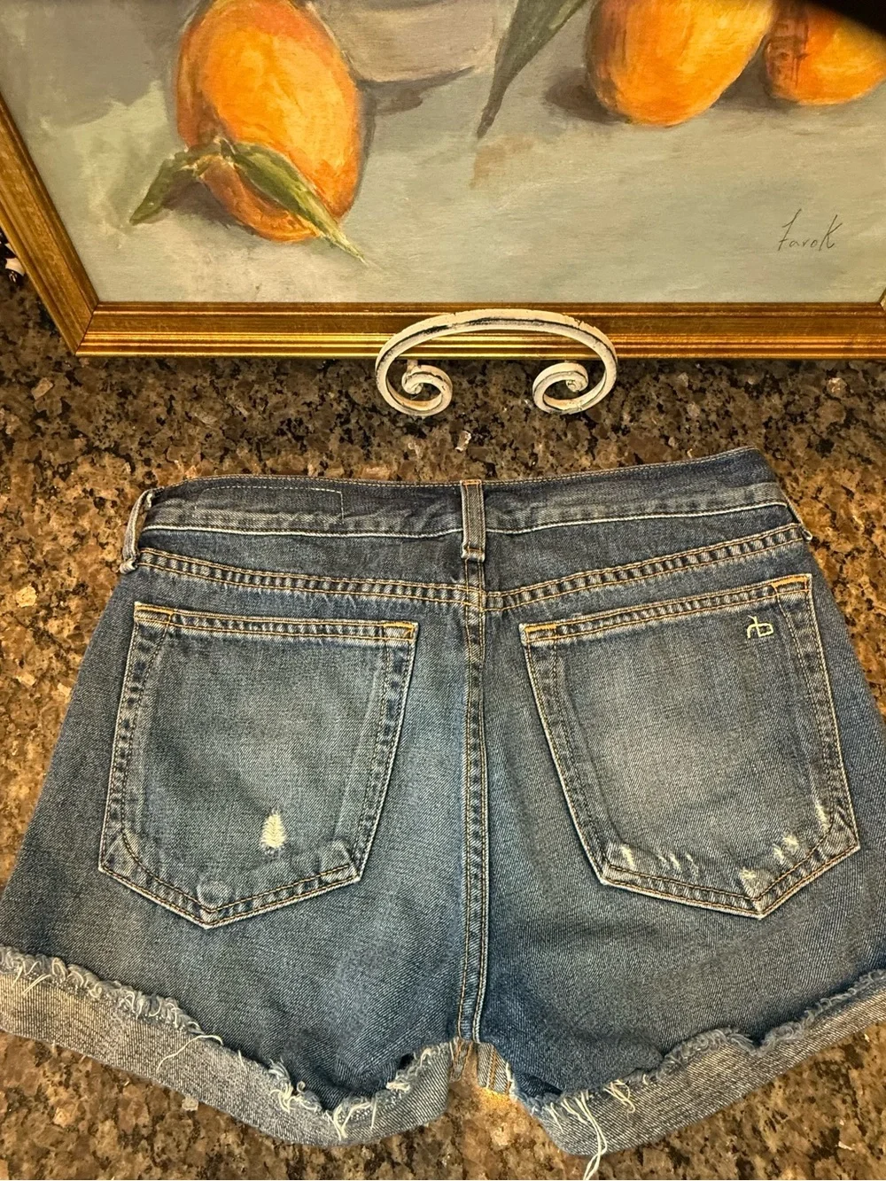 rag & bone/Woodstock JEAN Blue Denim Shorts 23 Mid Rise 3